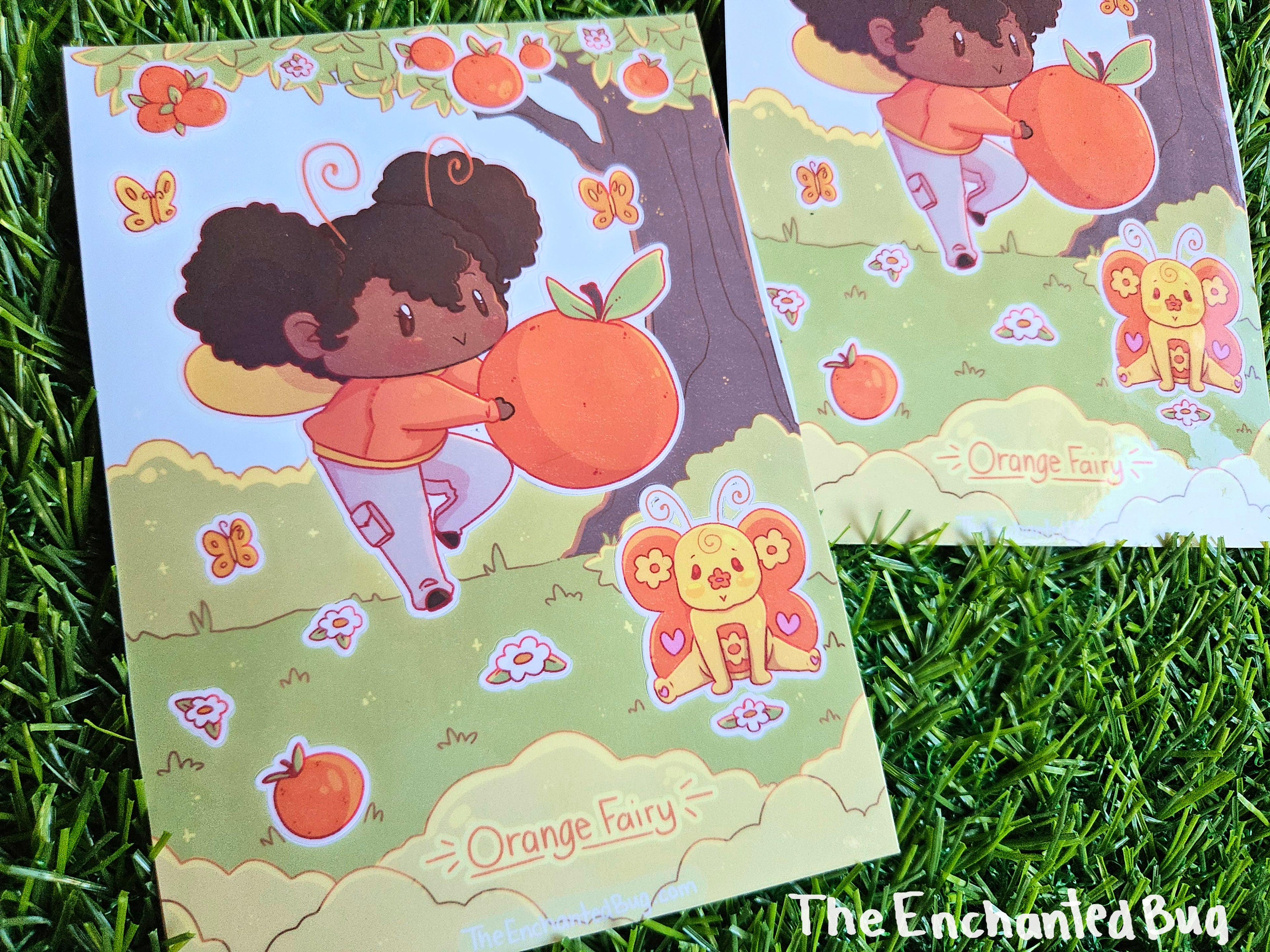 Orange Fairy Sticker Sheet