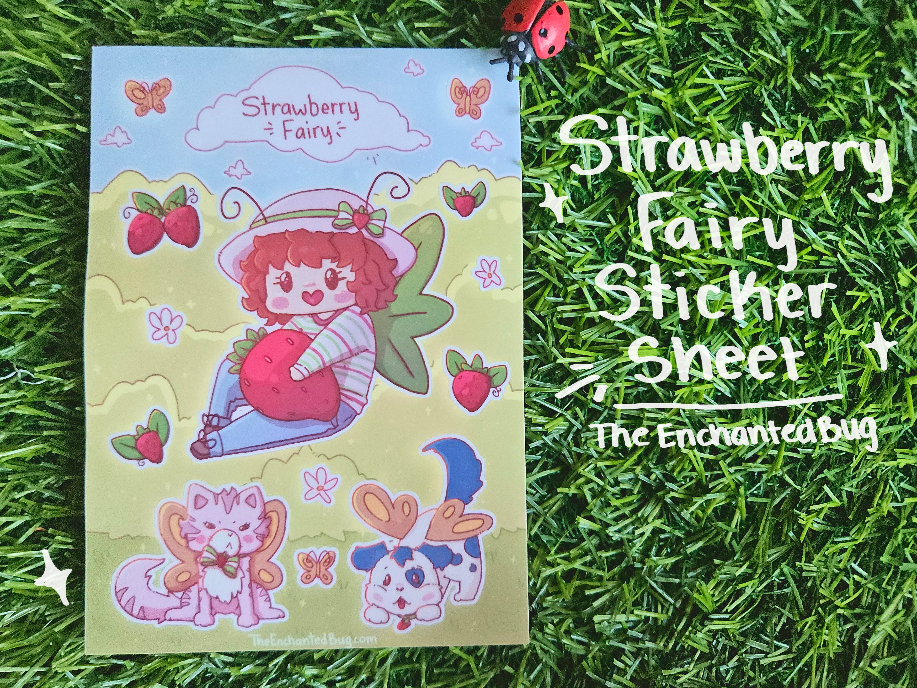 Strawberry Fairy Sticker Sheet